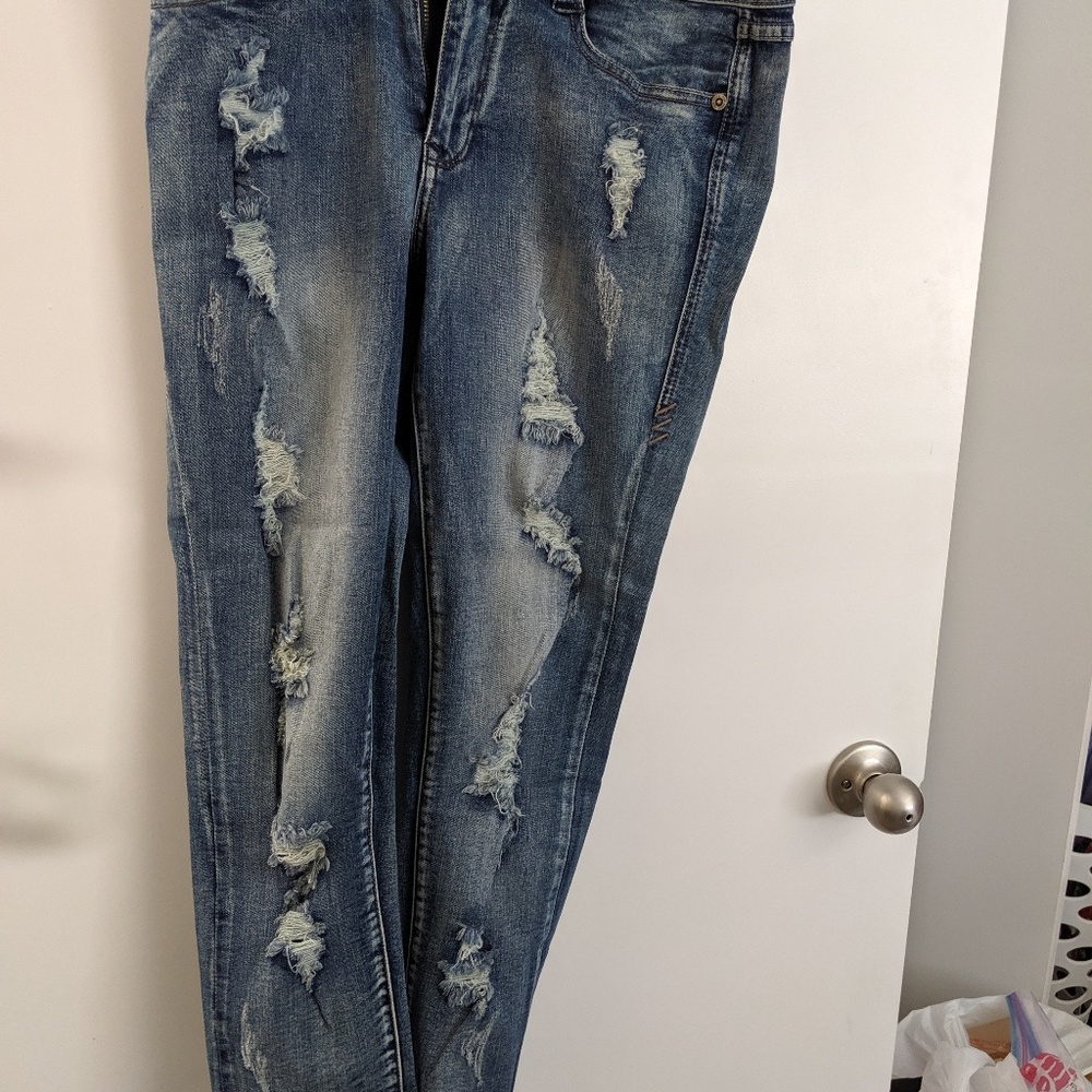 Distressed jeans
